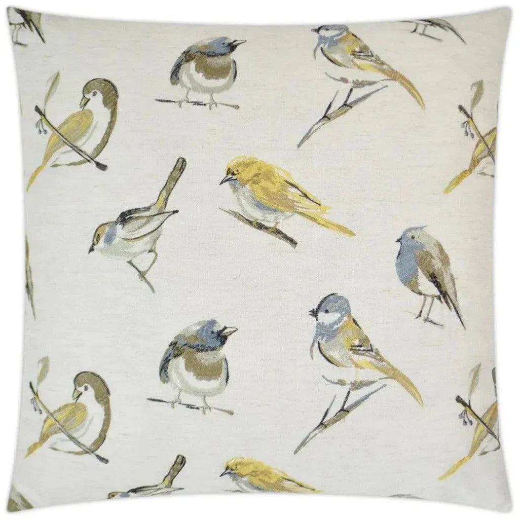 Sparrow Yellow Throw Pillow With Insert