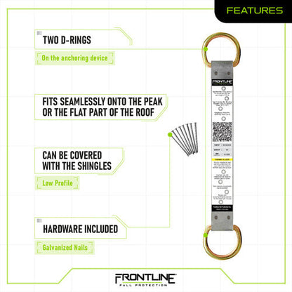 Frontline ROSU02SS Stainless Steel Permanent Use Roof Anchor (Double D-Ring)