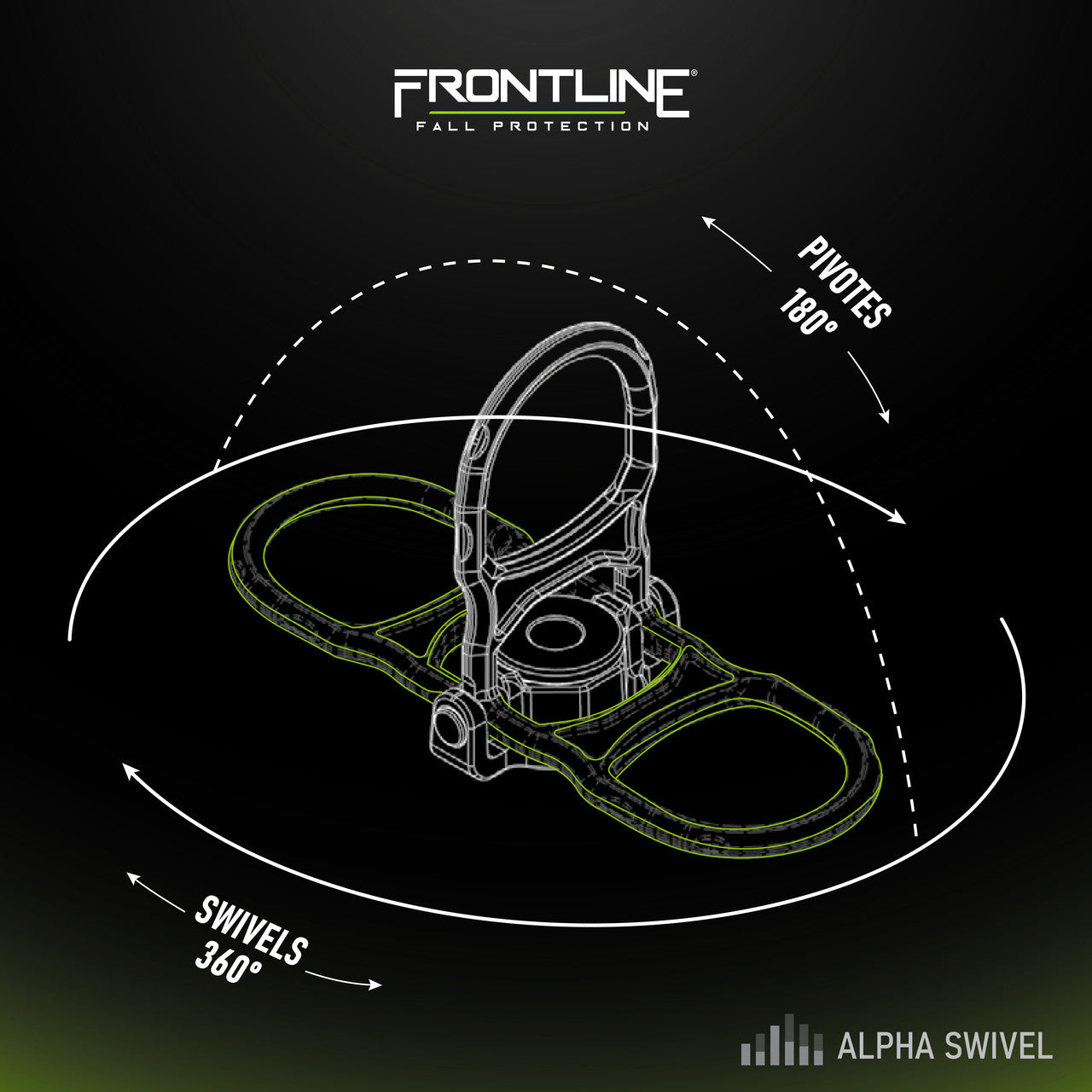 Frontline STWD5K ALPHA Swivel 5k Steel Anchor with Weld-on Puck