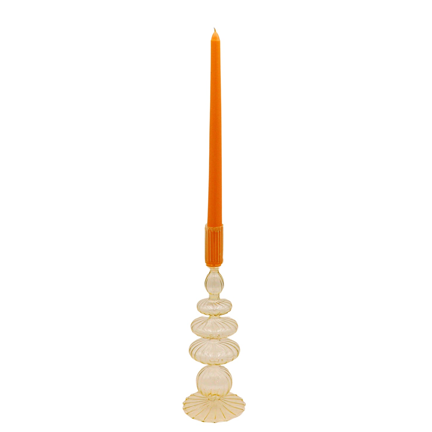 Extra Tall Mustard Taper Candle, 1 Case of 24 Packs (4 Candles per Pack)