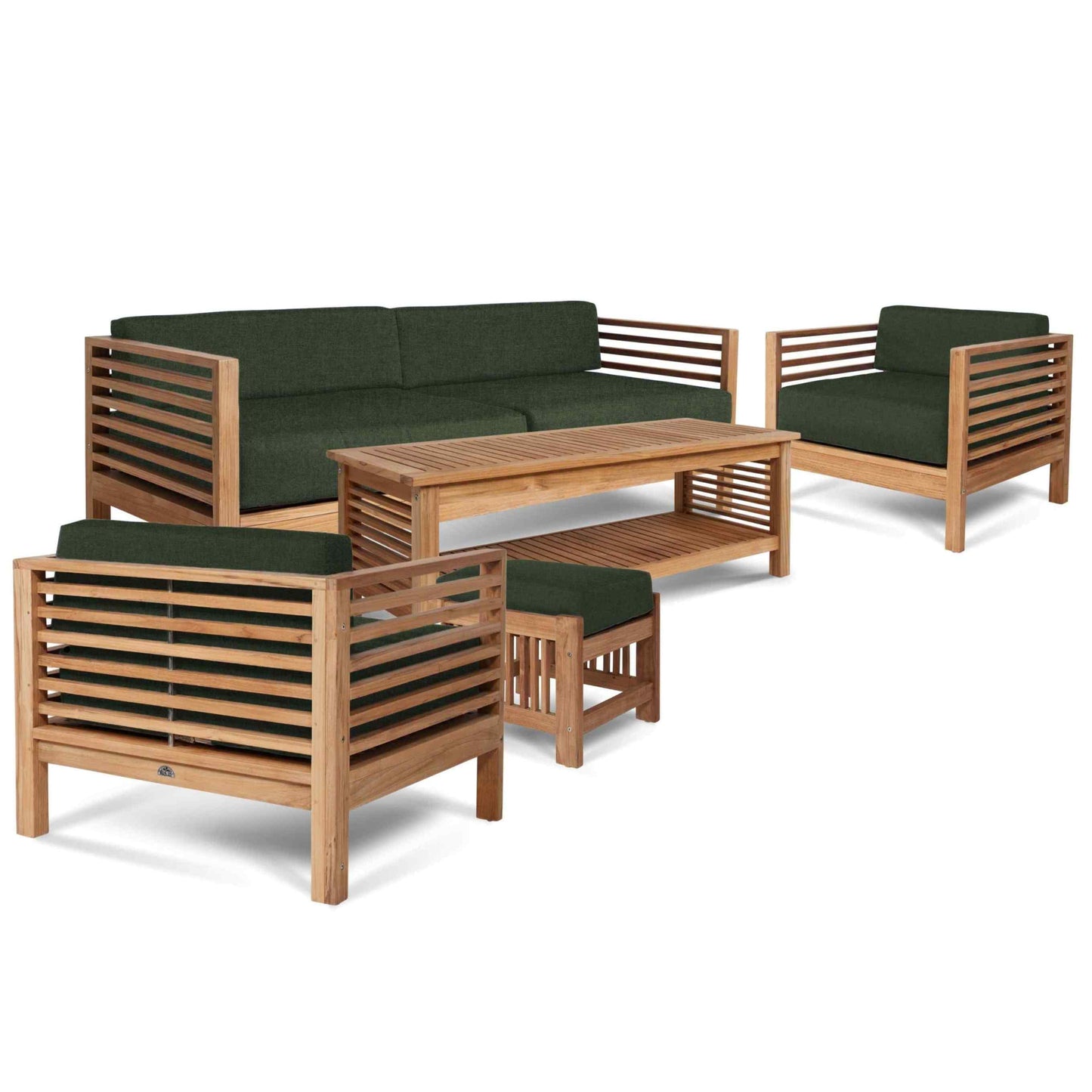Summer Outdoor Deep Seating Set with Subrella Cushion 5PC
