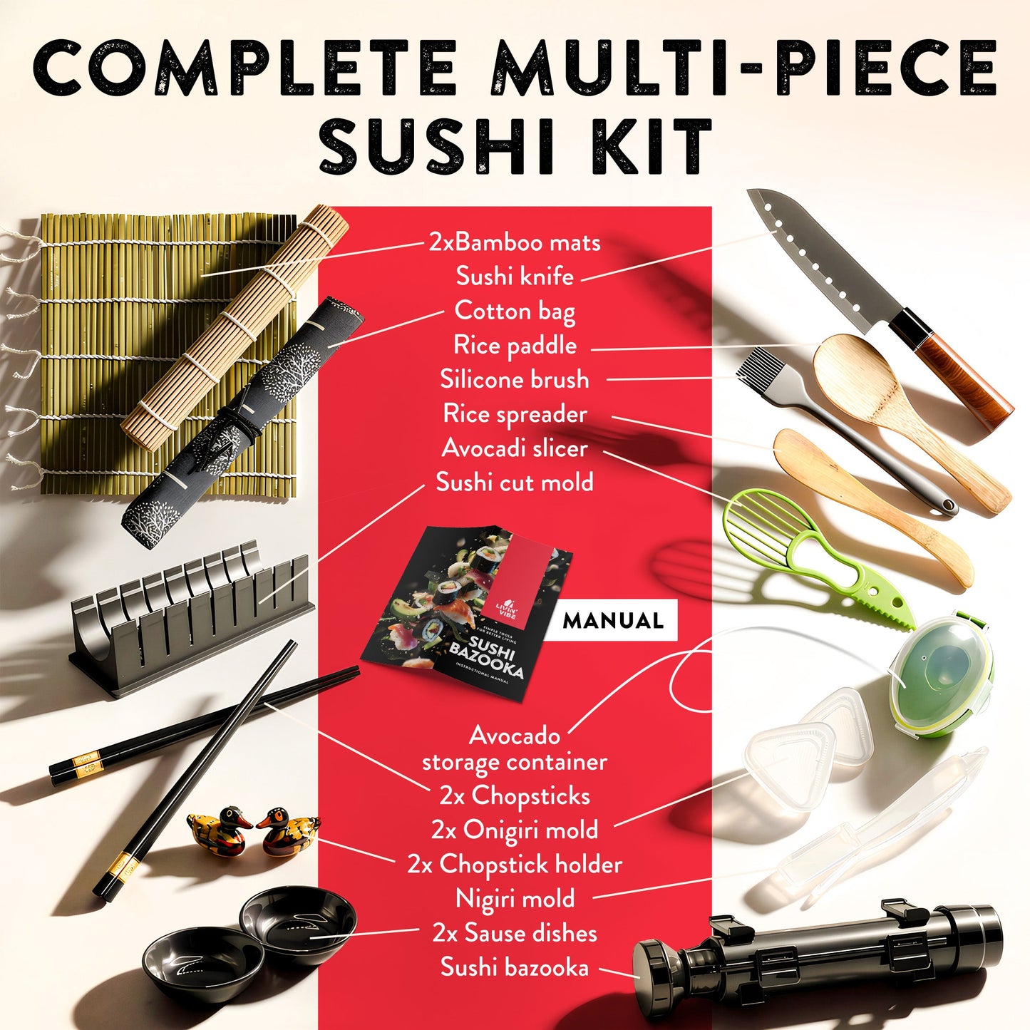 Sushi Making Kit –  DIY Sushi Set with Sushi Bazooka
