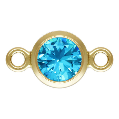 Birthstone Connectors, Gold Filled 14k, 4mm, For Permanent Jewelry