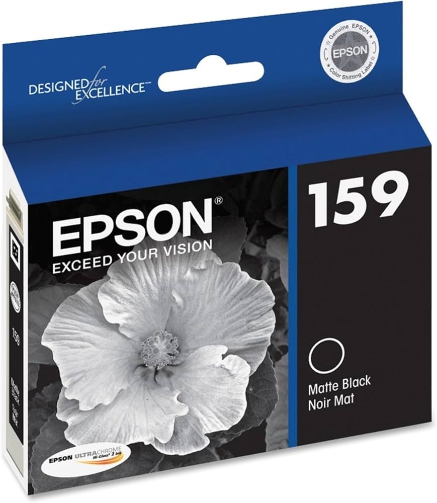New, Pre-Owned - Epson 159 Standard-Yield Matte Black UltraChrome (Hi-Gloss 2) Ink Cartridge, T159820