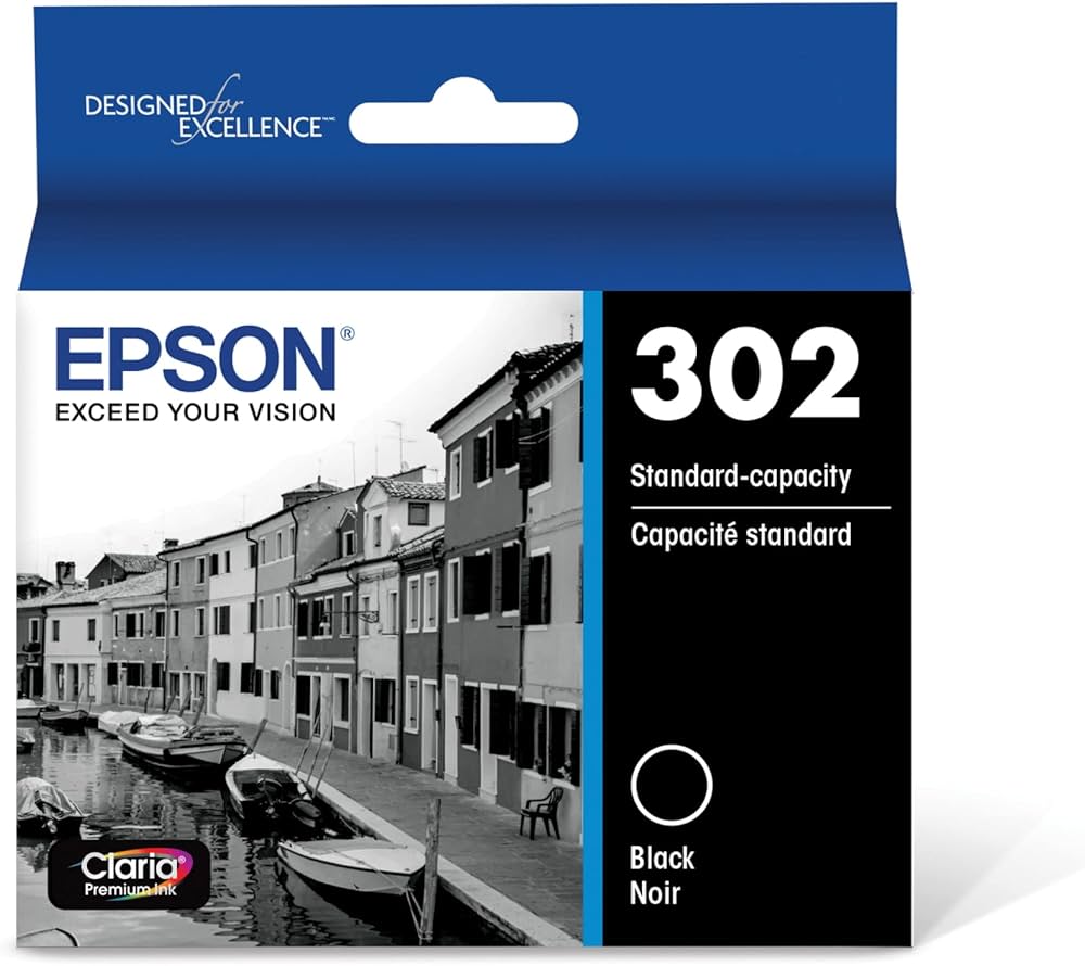 New, Pre-Owned - Epson T302 Claria Premium Standard-Yield Black Ink Cartridge, T302020