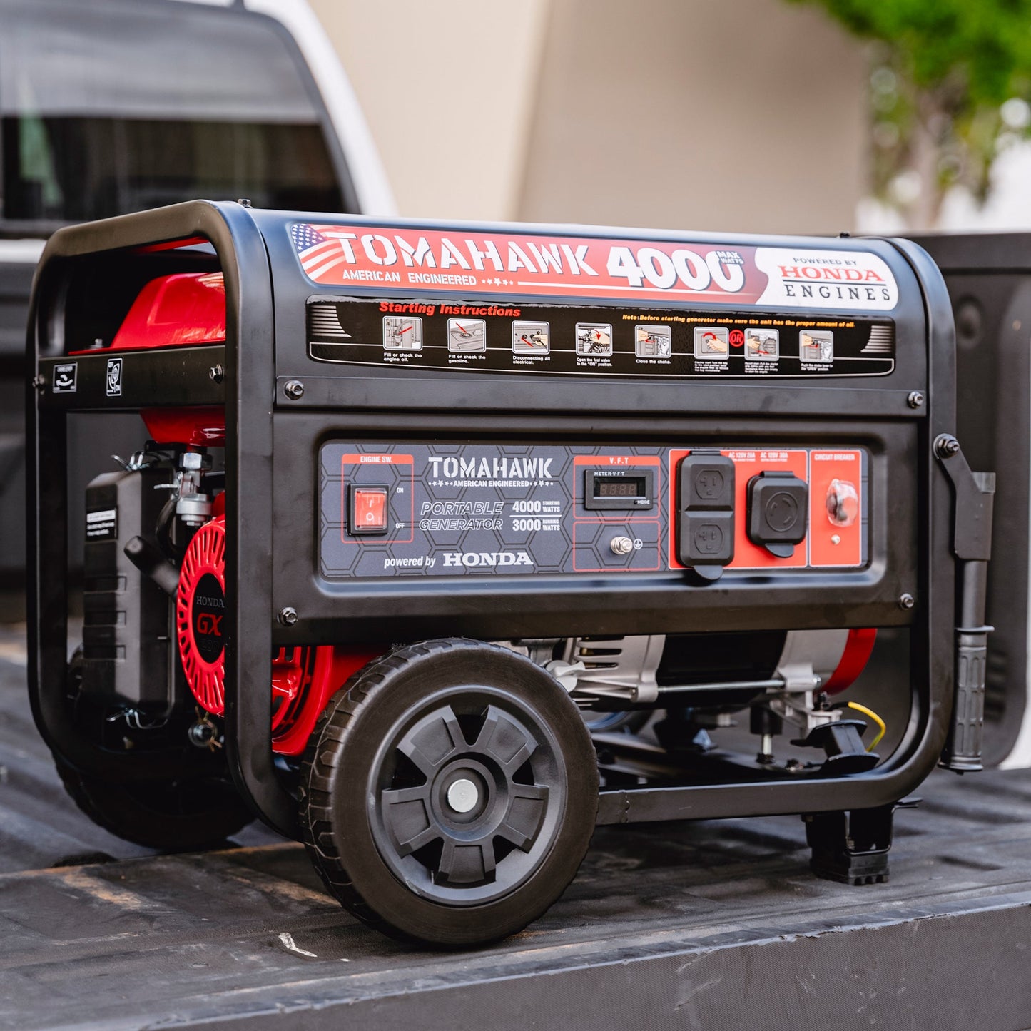 4000 Watt Honda Powered Generator Portable Gas Power Professional Use
