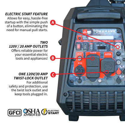 4500 Watt Inverter Generator Electronic Fuel Injection EFI Super Quiet Portable Gas Power Professional Use