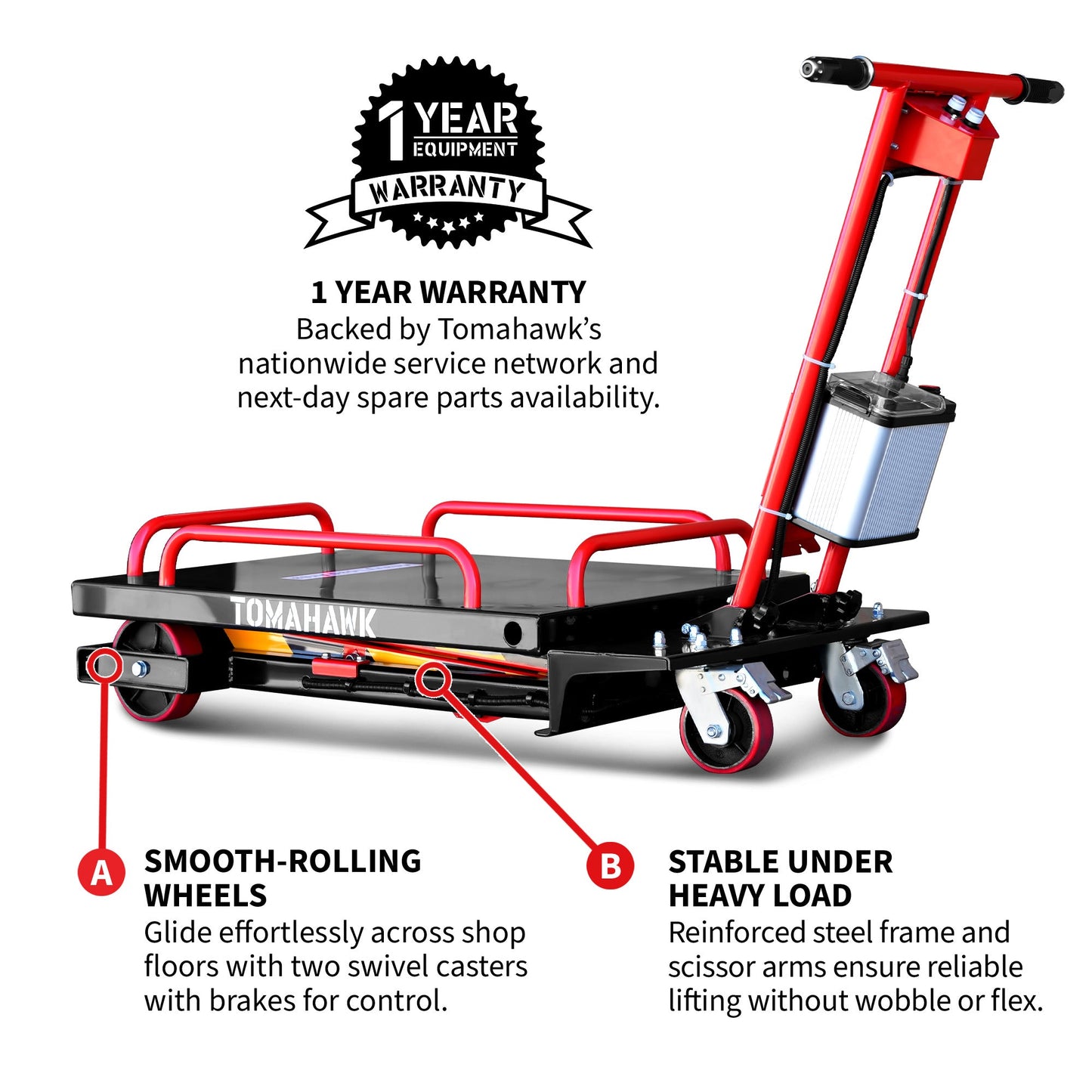 PRE ORDER: Electric Hydraulic Lift Table – 600 lb, 59 in. Extension Portable Powered Scissor Lift Cart for Warehouses, Shops & Material Handling