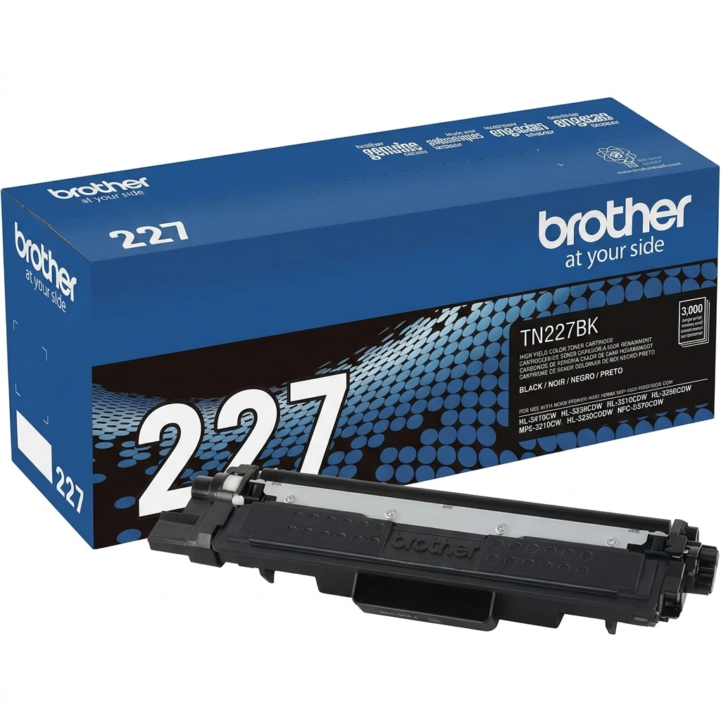 New, Pre-Owned - Brother TN227 Black High Yield Toner Cartridge, TN227BK