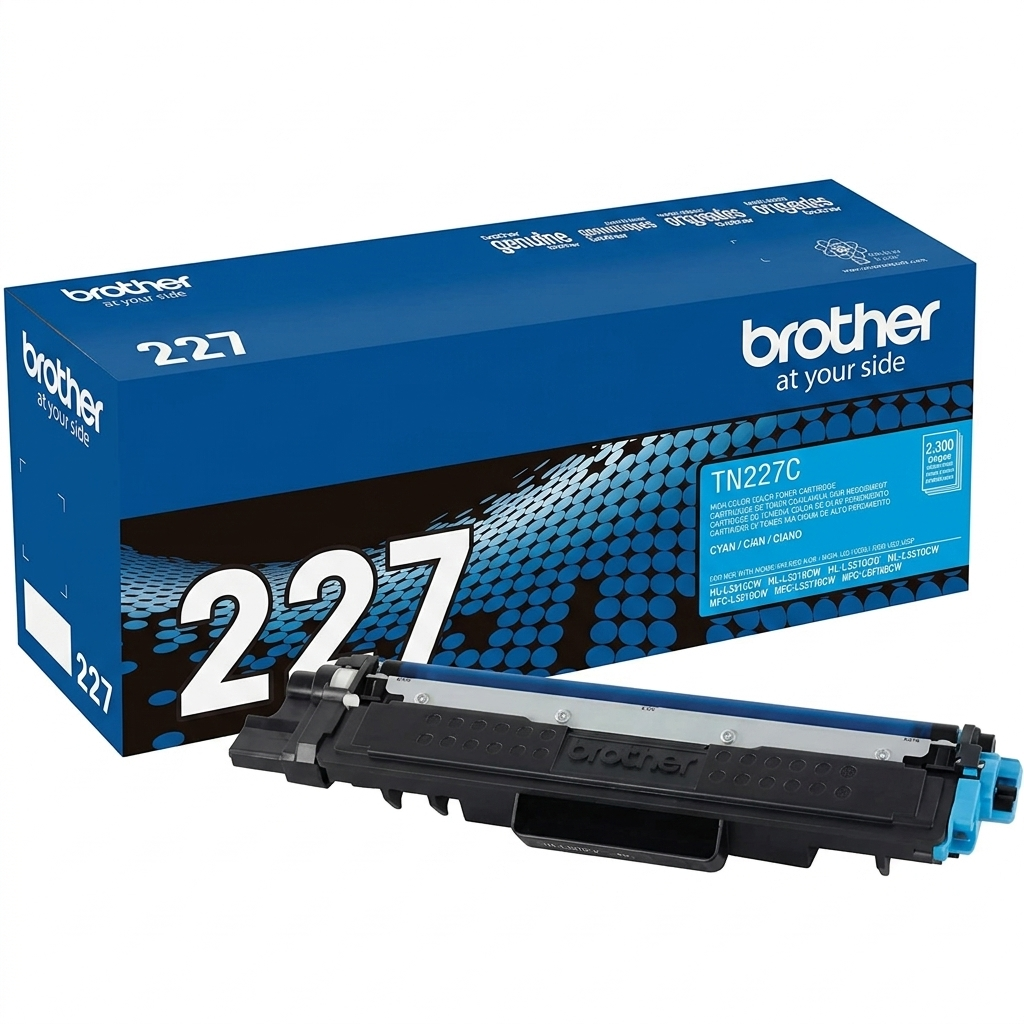 New, Pre-Owned - Brother TN227 Cyan High Yield Toner Cartridge, TN227C
