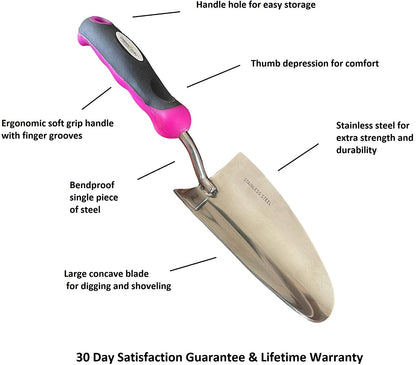 Stainless Steel Garden Trowel (Pink)