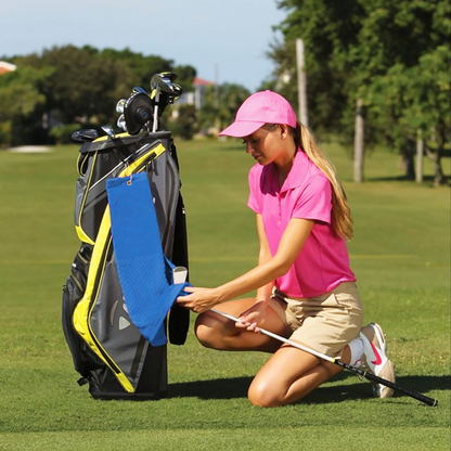 Tri-Fold Platinum Velour Golf Towel: Grommet & Hook - Pack of 3