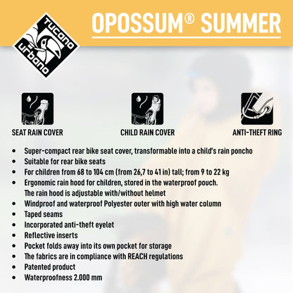 Tucano Urbano - Rear Bike Seat Cover - OPOSSUM® SUMMER