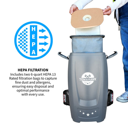 PRE ORDER: 18V Battery Powered Backpack Vacuum 6L for Janitorial Cleaning – Lightweight Cordless Commercial Vacuum with Quiet Operation
