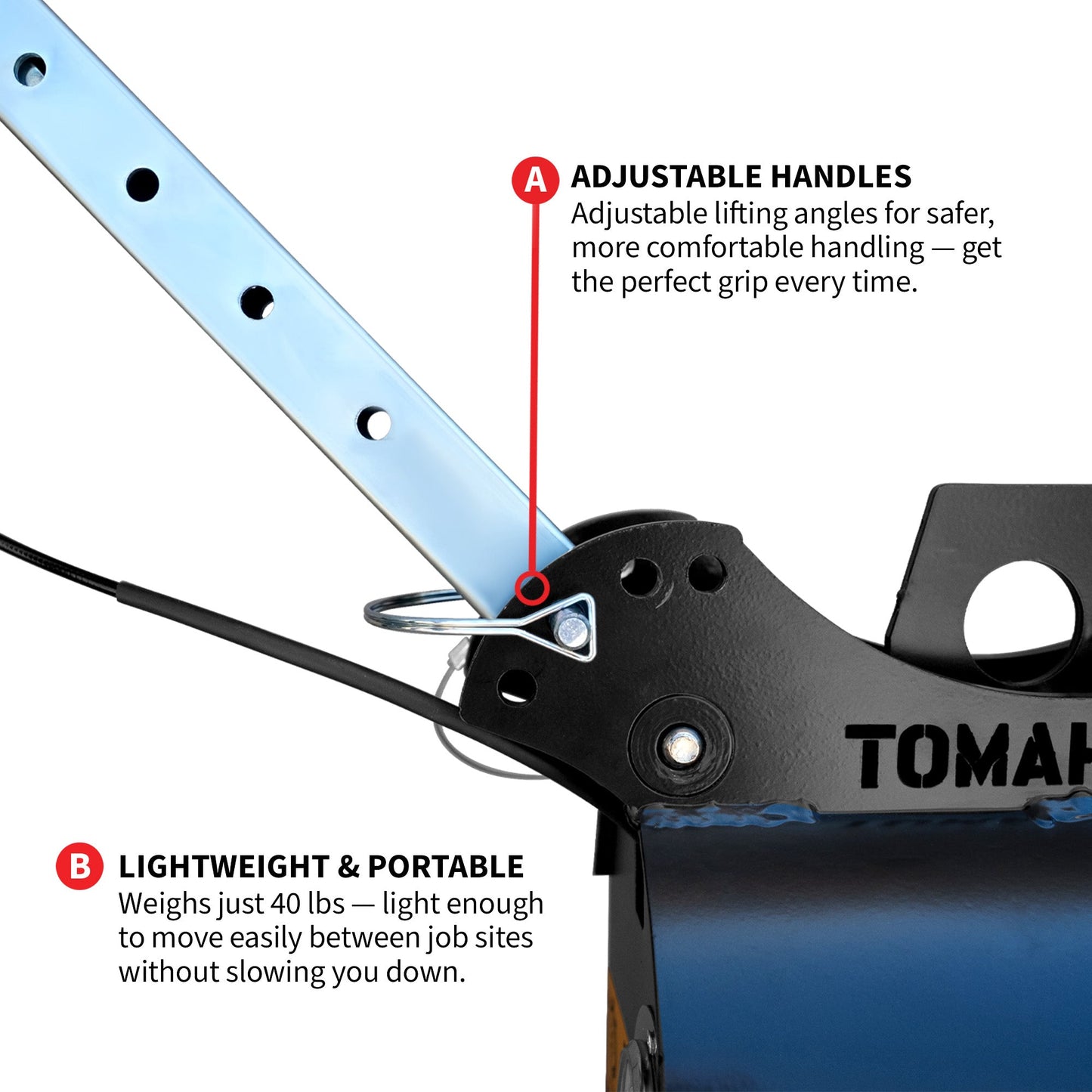 Tomahawk 440 lb Electric Paver Slab Vacuum Lifter 1200W for Hardscaping, Concrete, and Stone Placement