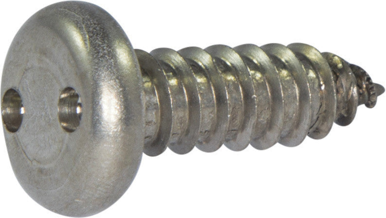 8 x 1 1/2 Tamper Resistant Drilled Spanner Pan Head Sheet Metal Screw 18-8 Stainless Steel