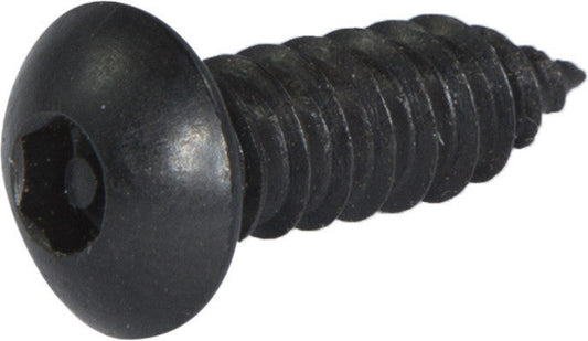 6 x 1 Tamper Resistant Hex Button Head Socket Sheet Metal Screw Steel Black (1/8)