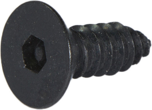 6 x 1 Tamper Resistant Hex Flat Head Socket Sheet Metal Screw Steel Black (1/8)