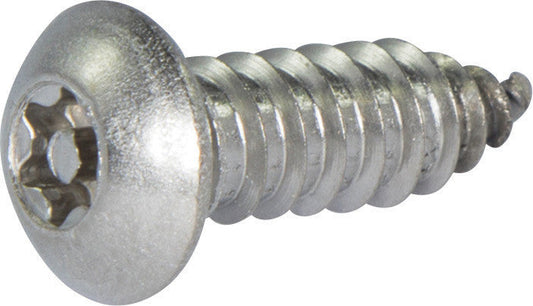 6 x 1 Tamper Resistant Torx Button Head Sheet Metal Screw 18-8 Stainless Steel (T-10)