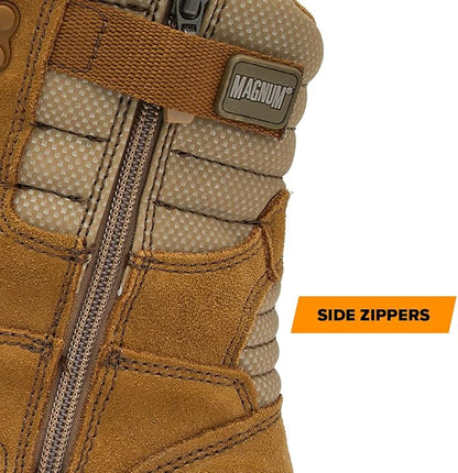 MAG SHIELD Suede Leather 8" Work Boot SZ WP