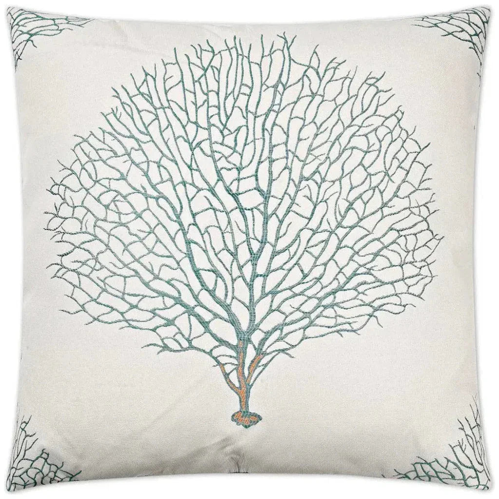 Taormina Aqua Blue Throw Pillow With Insert