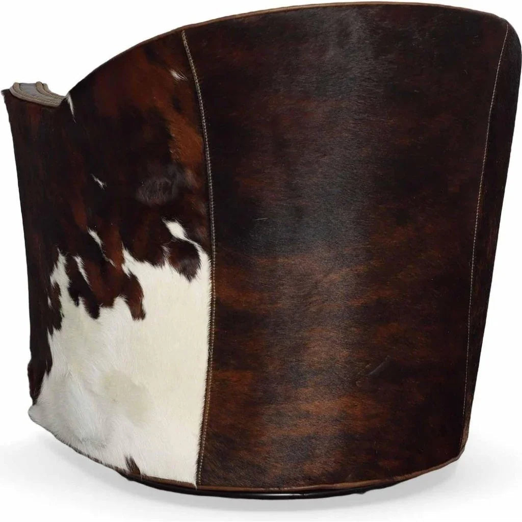 Texas Love Leather Swivel Club Chair