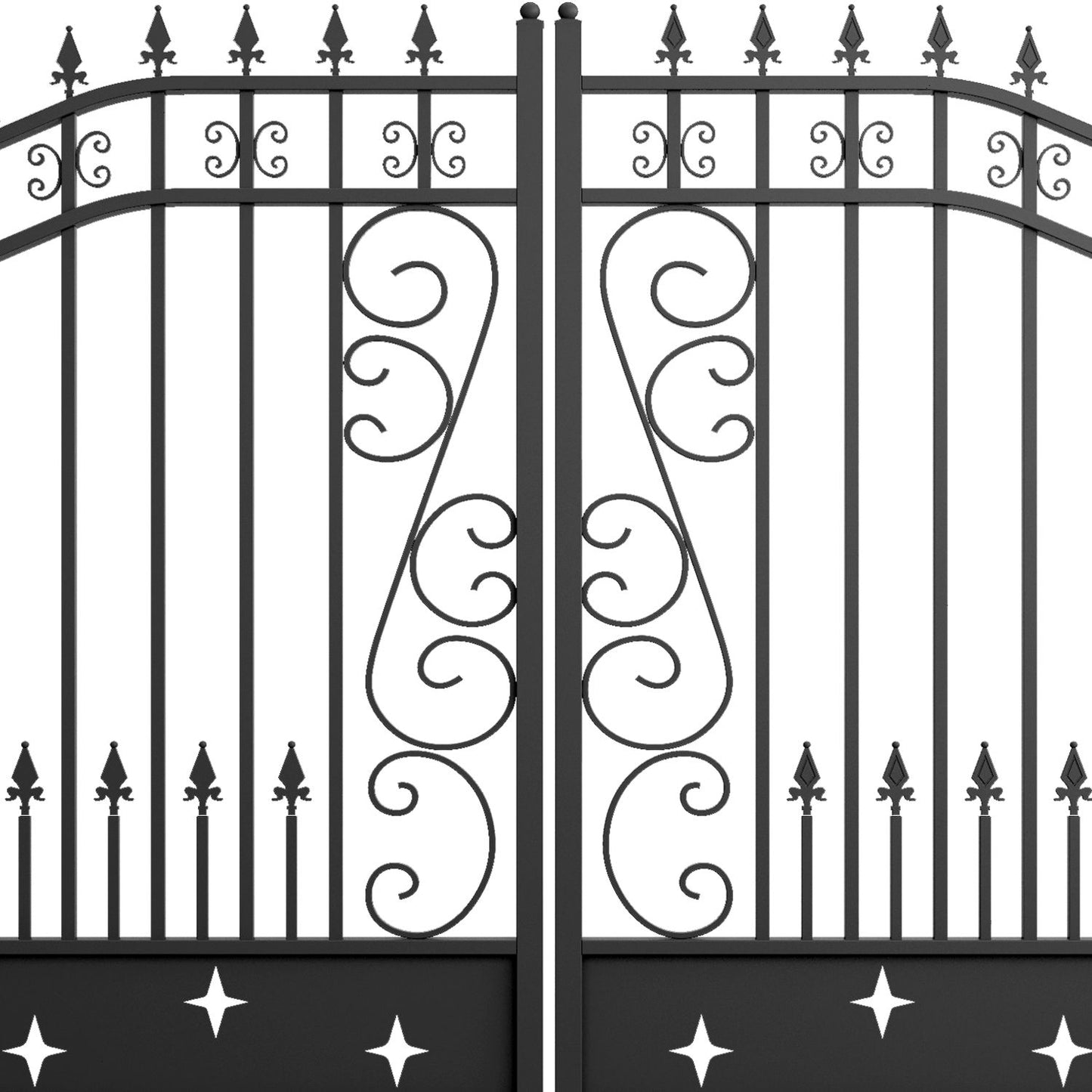 18x8 ft Steel Dual Swing Driveway Gate