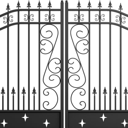 18x8 ft Steel Dual Swing Driveway Gate