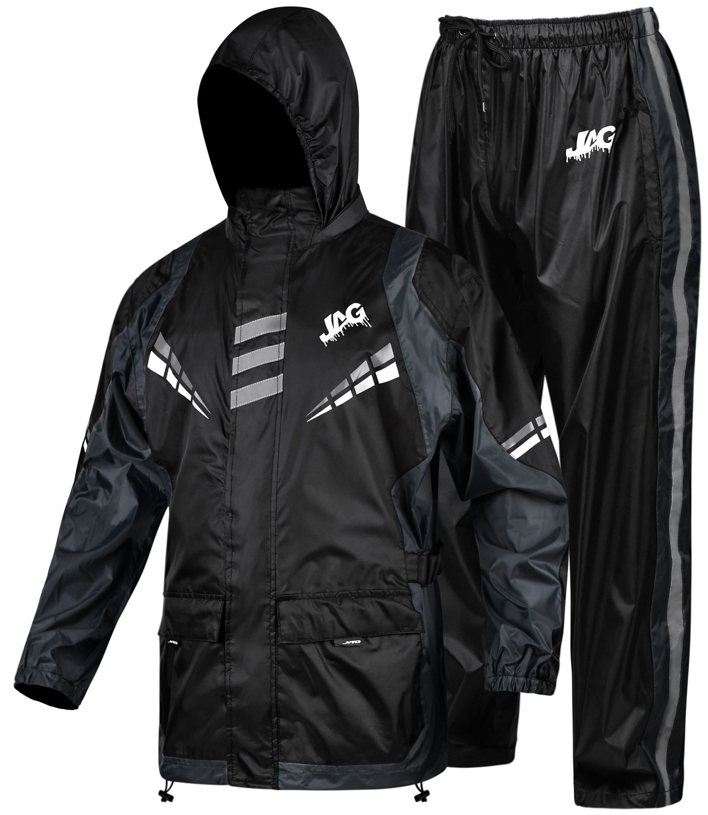 JAG Rainmaster Rain Suit for Men & Women (Black/Grey)