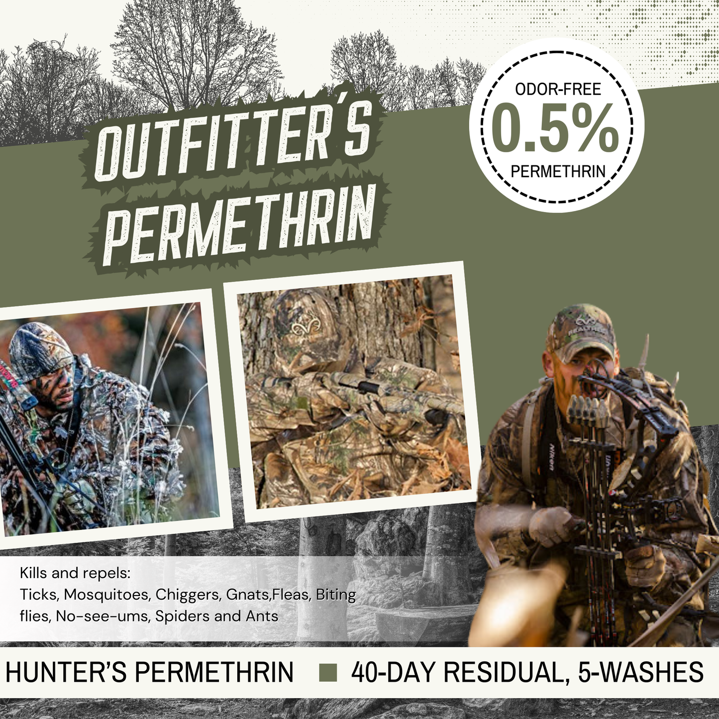 Permethrin Insecticide; Realtree Outfitter's Permethrin Spray Bundle, Mistosol + Refill