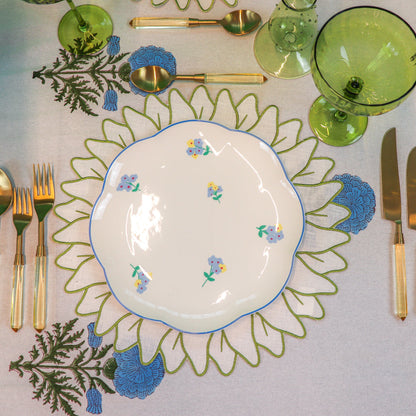 100% Organic Cotton - Toile de Blu Hortensia Tablecloth