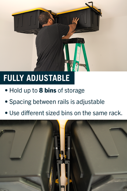 ToteLoft - 8 Bin - Ceiling Tote Storage | Up to 400 lbs