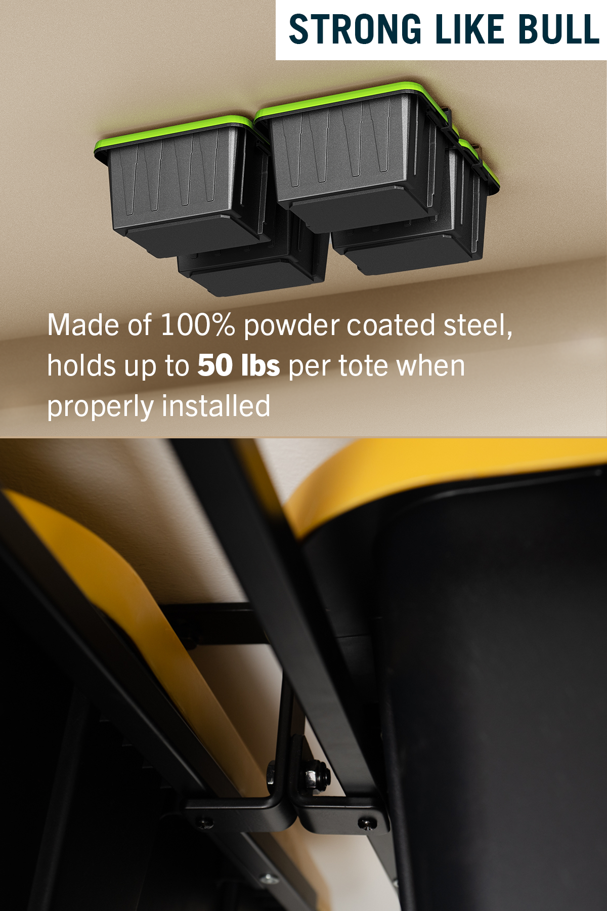 ToteLoft - 8 Bin - Ceiling Tote Storage | Up to 400 lbs