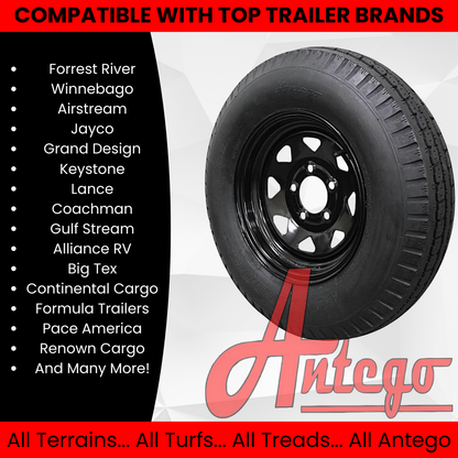 (Single Assembly) Antego Tire and Wheel  185/80D13 Highway Terrain Assembly – Optimized for High Load Performance, 13.0-Inch Rim, Load 94.0, Speed M | A130454510096206ST18580D13