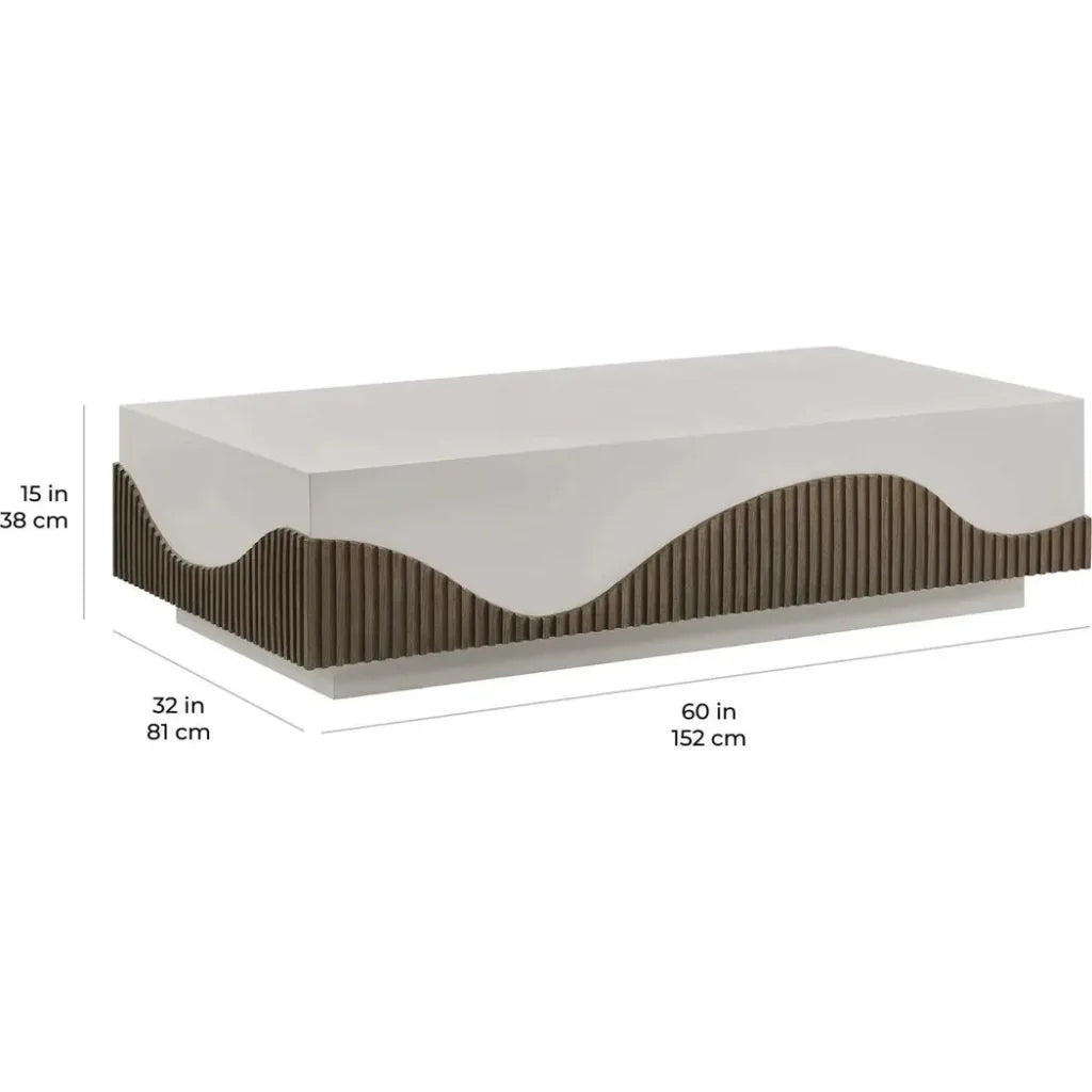 Tranquility Rectangle White Outdoor Coffee Table