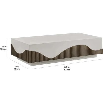 Tranquility Rectangle White Outdoor Coffee Table