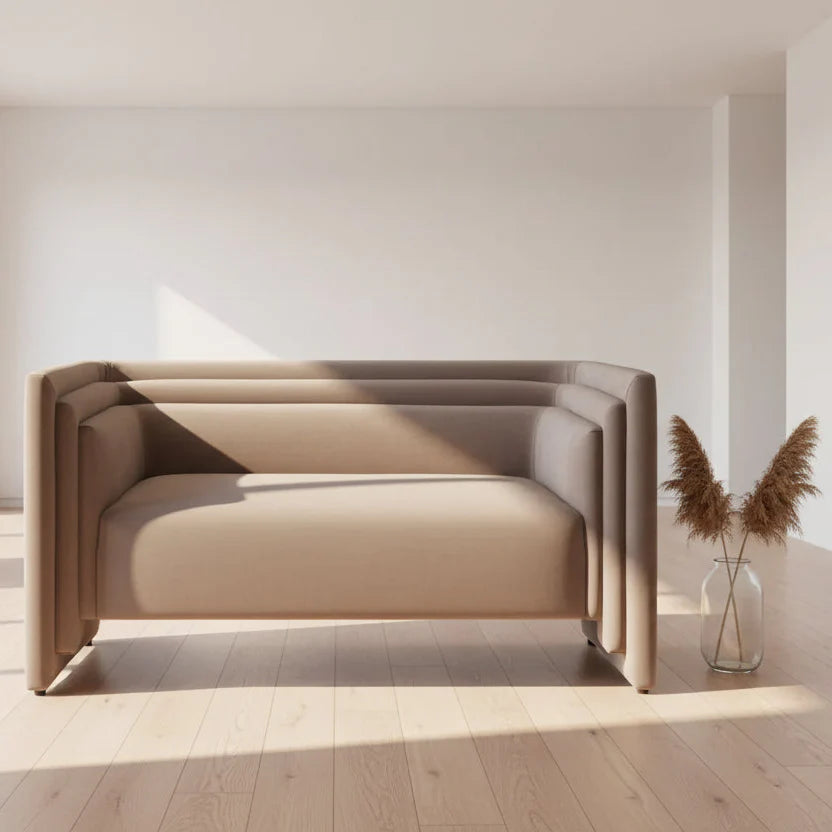 Trippel Taupe Velvet Loveseat