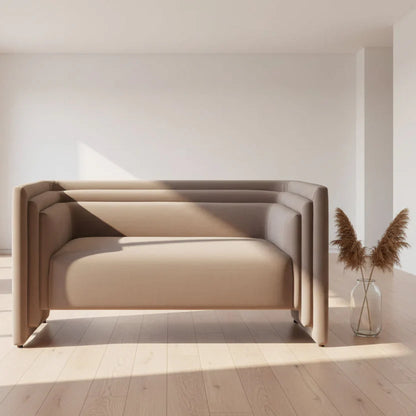 Trippel Taupe Velvet Loveseat
