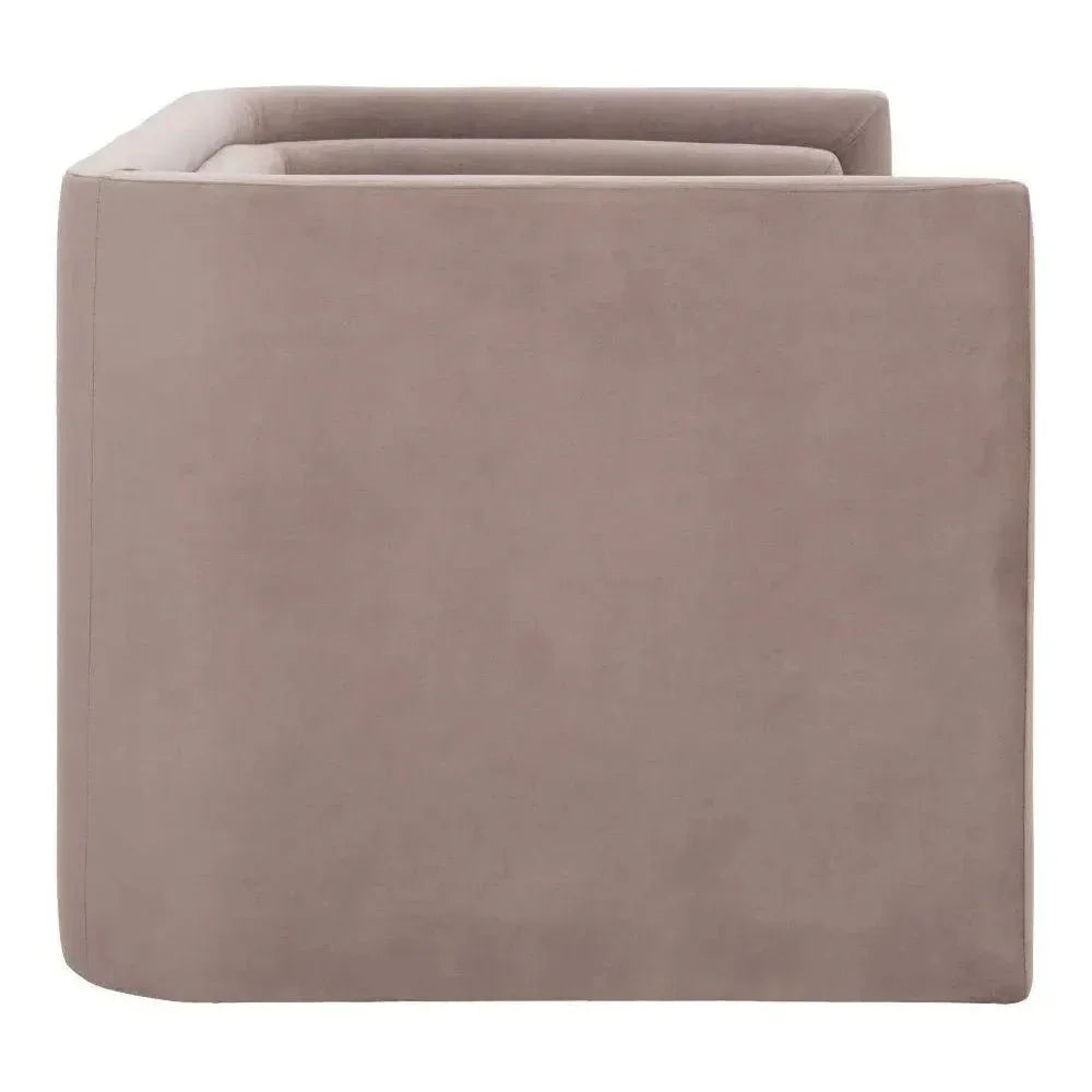 Trippel Taupe Velvet Loveseat