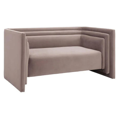 Trippel Taupe Velvet Loveseat