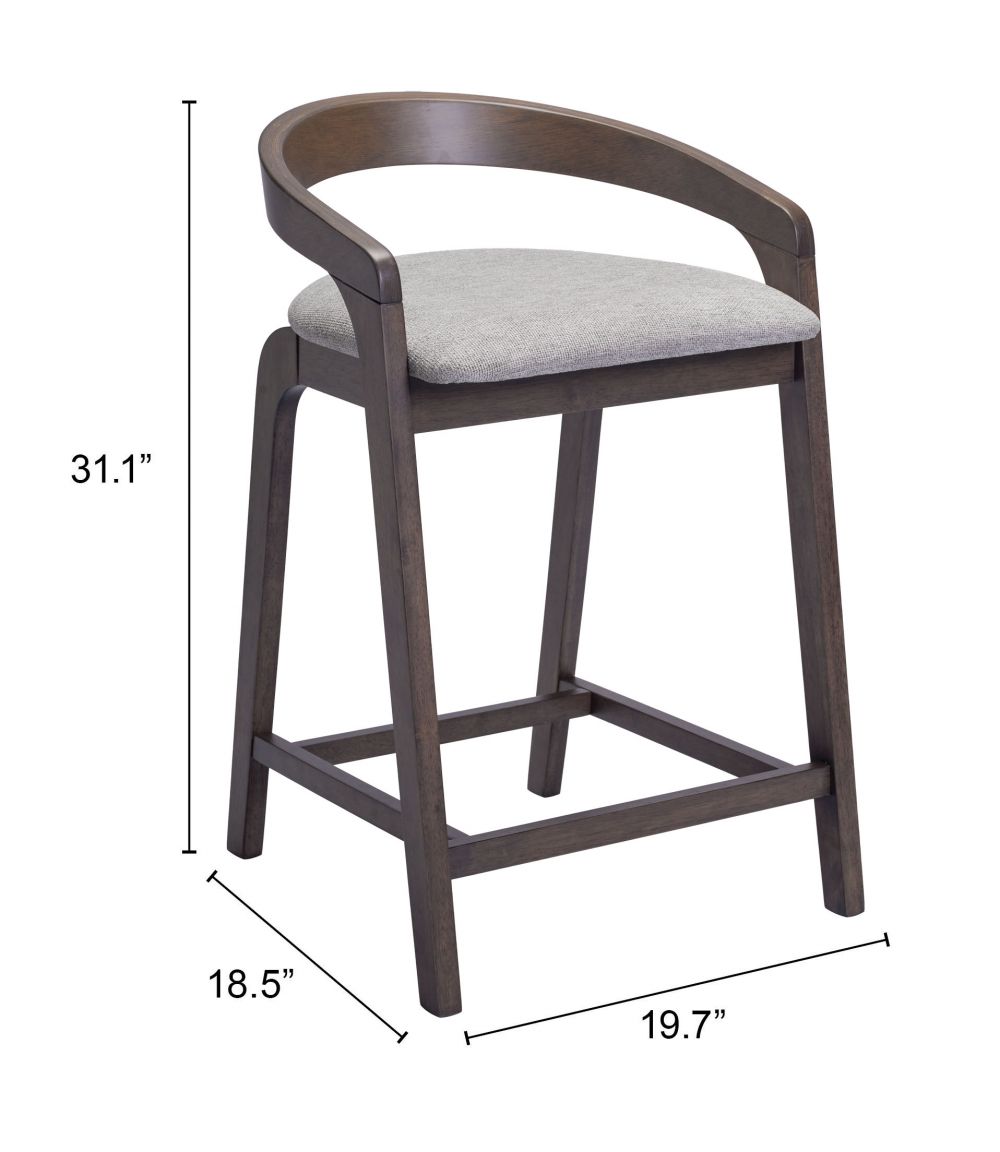 Troy Plush Fabric Counter Stool 2PC