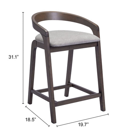 Troy Plush Fabric Counter Stool 2PC