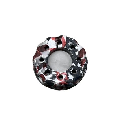 Double Sided Red Slate Top w/ Blasted Aluminum Bottom American Flag Pot Call