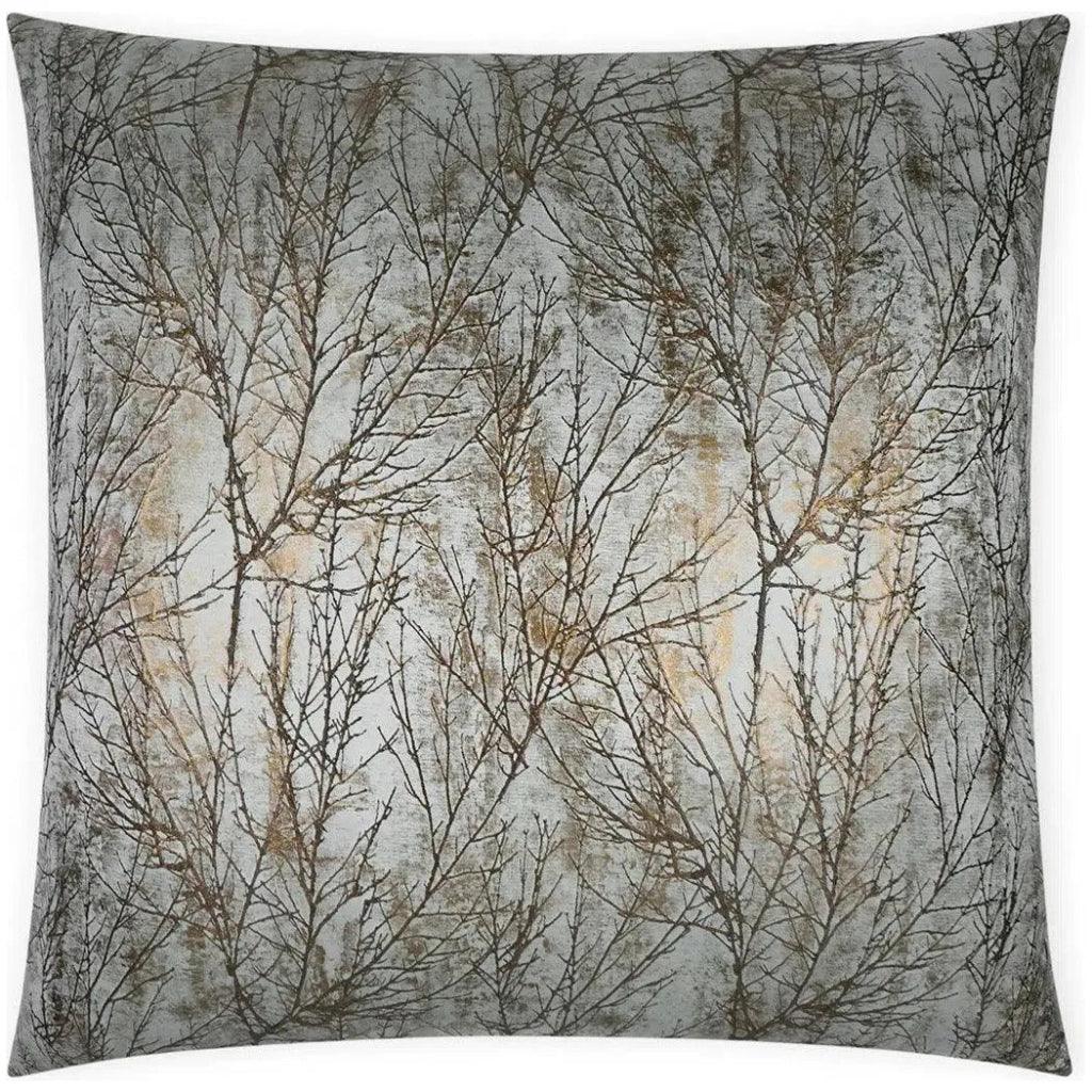 Twiggy Patina Grey Throw Pillow With Insert