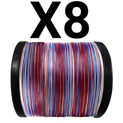 Reaction Tackle X8 Braided Fishing Line - USA Camo 8 Strand