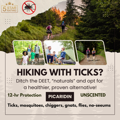 Insect Repellent, Picaridin Unscented Bundle 2 Pack of 4oz + Refill
