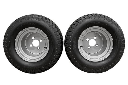 (Set of 4) 20x12.00-10 with 10x8.5 Hustler Chrome Silver Assembly
