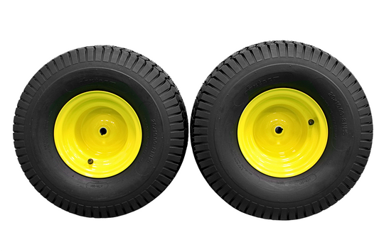 20x10.00-8 Tires with 8x7 John Deere Yellow Wheels 2 Ply for Lawn & Garden Mower Turf Tires (Qty: 1)