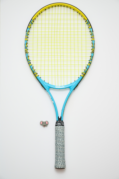Elephant Gray  Tennis Overgrip Tape and Matching Shock Absorbing Dampener for Tennis Racket