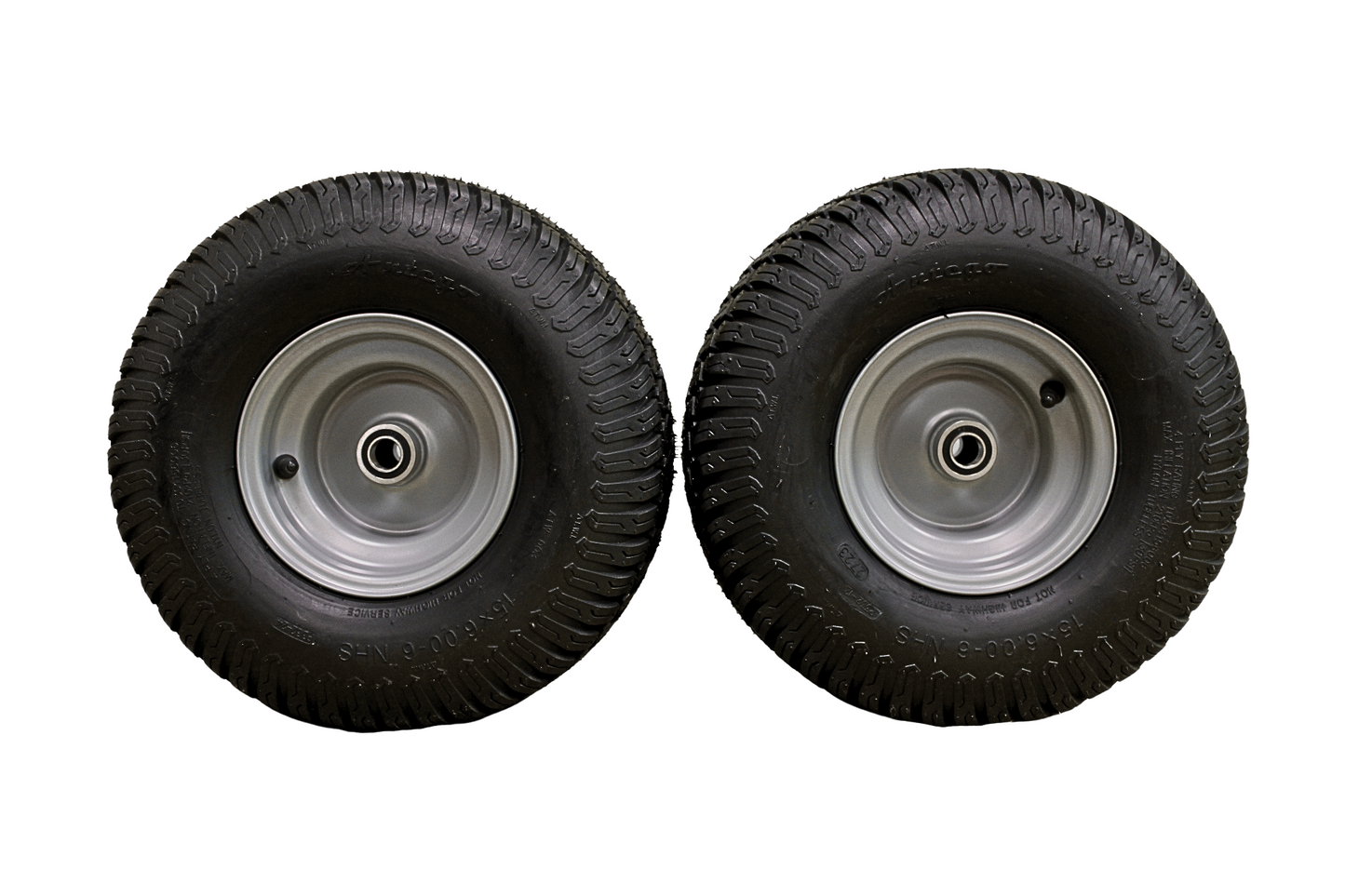15x6.00-6 Turf Tire & Wheel Assembly  .75" Bearing for Husqvarna/Poulan ATW-003 (Set of 4)